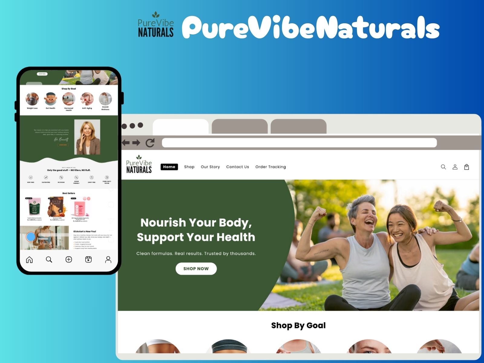 Pure Vibe Naturals website preview